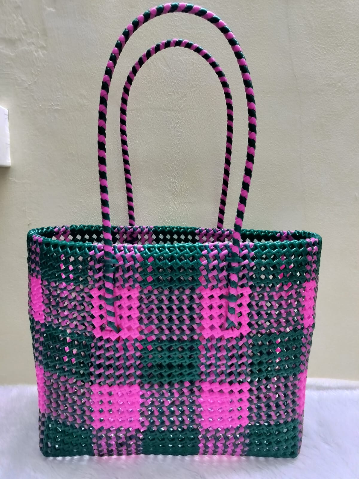 Medium Basket | Green Pink